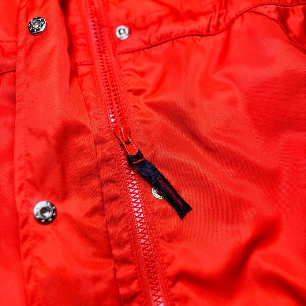 Lauren Ralph Lauren Hooded Rain Jacket Anorak Red Women’s Large VTG 90s Gorpcore - Picture 12 of 16